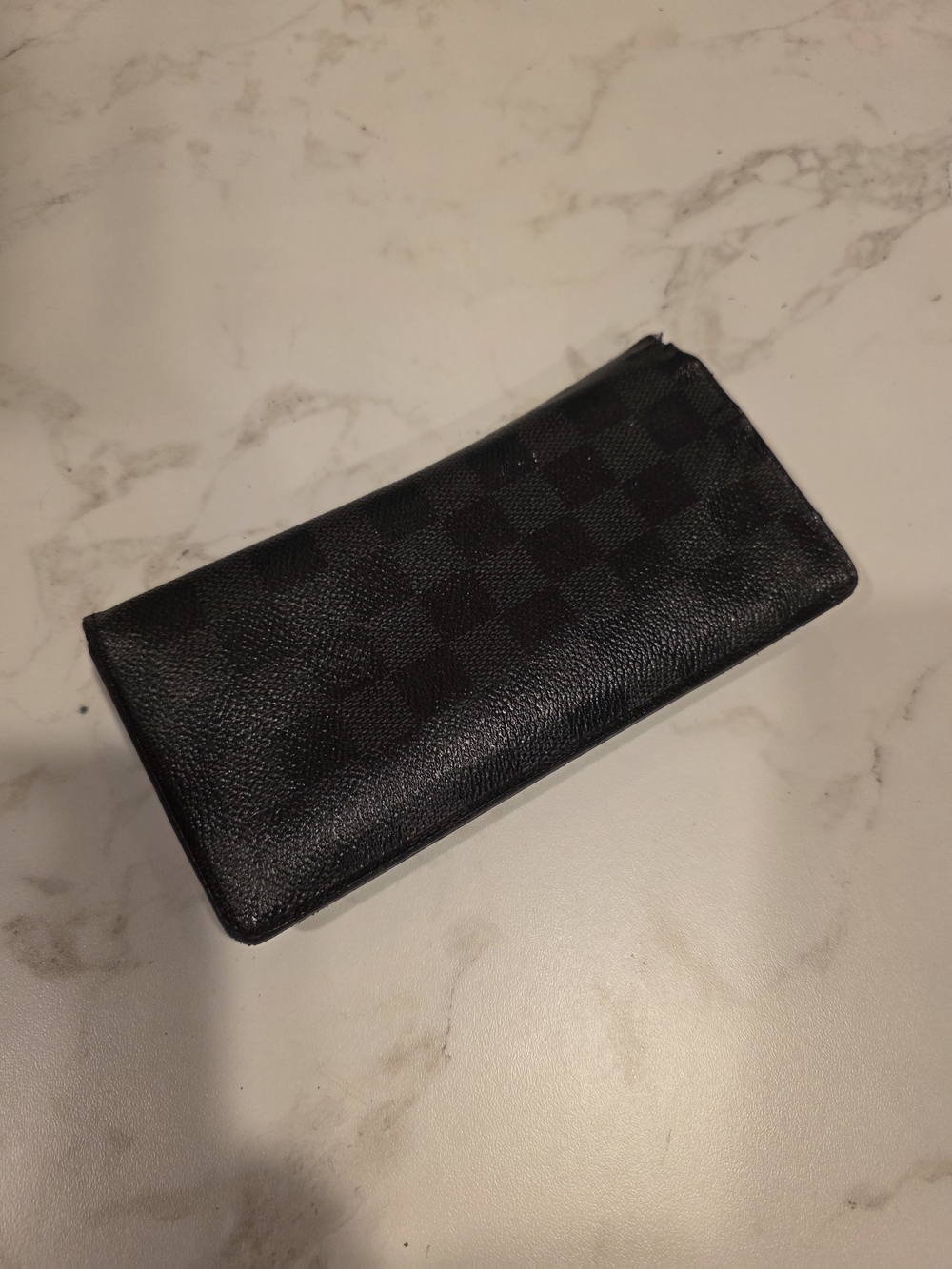 Louis Vuitton Damier Graphite Long Wallet Black Gray Made in France